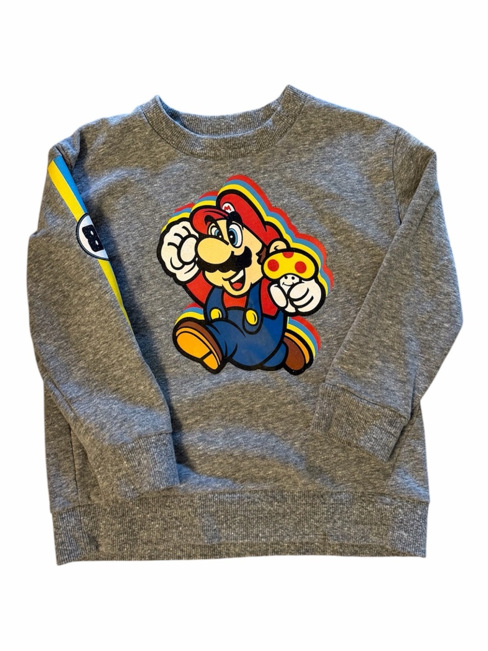 Kids Grey Super Mario Graphic Sweatshirt in 4T